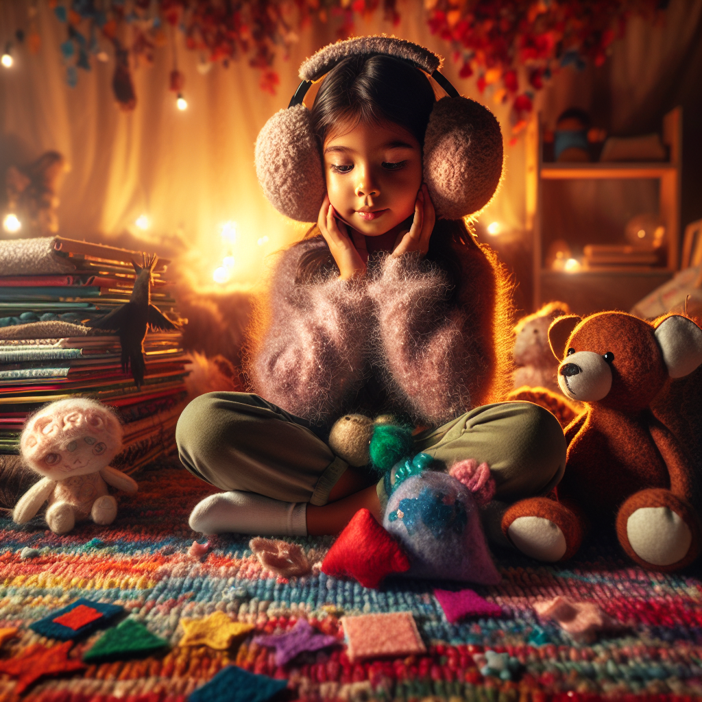 Children acting out a story with costumes and props