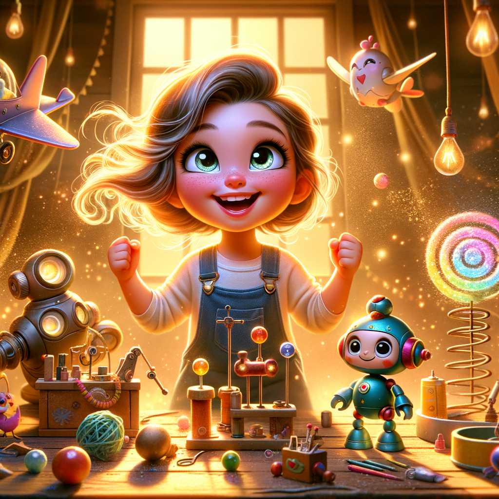 Illustration of Rosie Revere surrounded by her inventions
