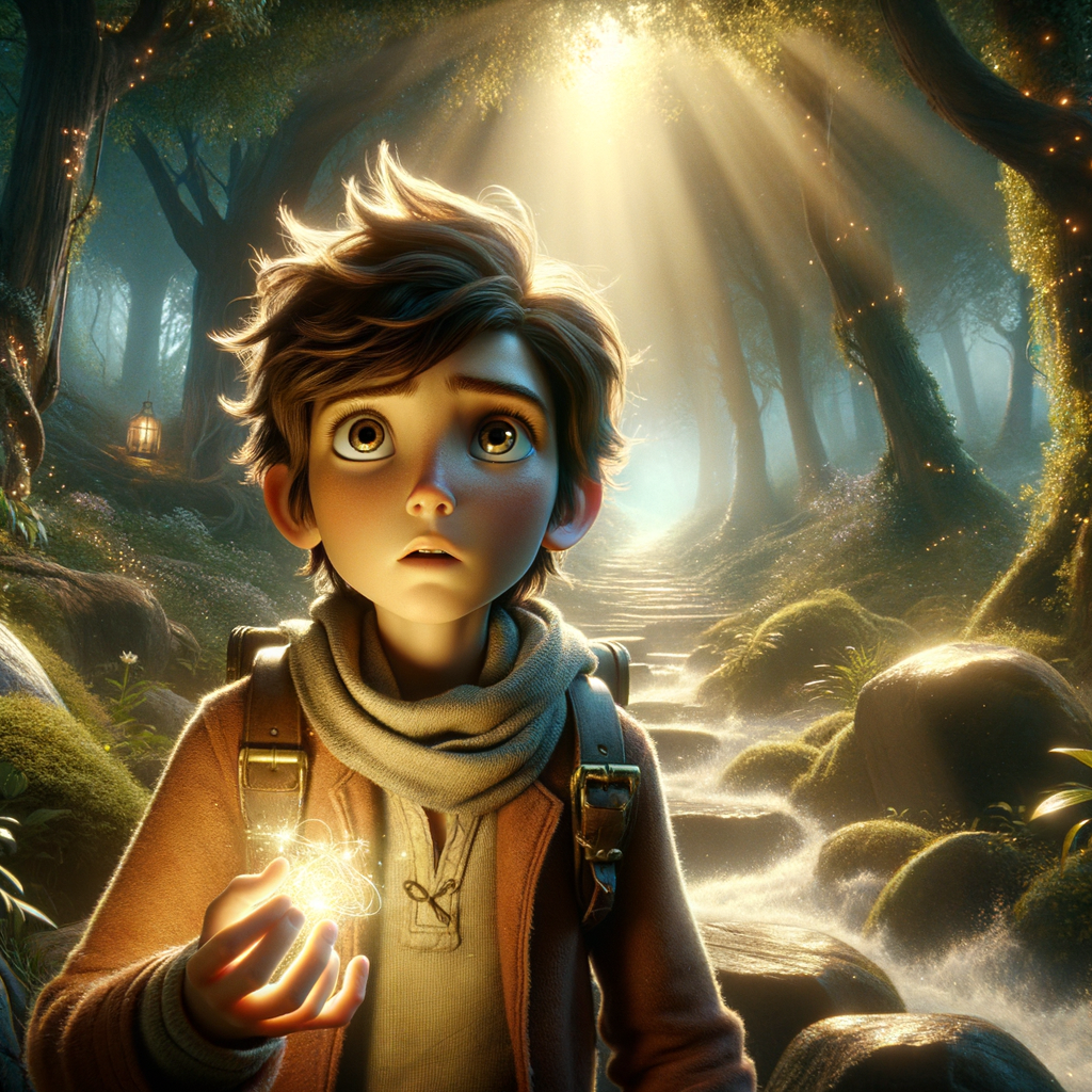 Illustration of a young hero embarking on an adventurous journey