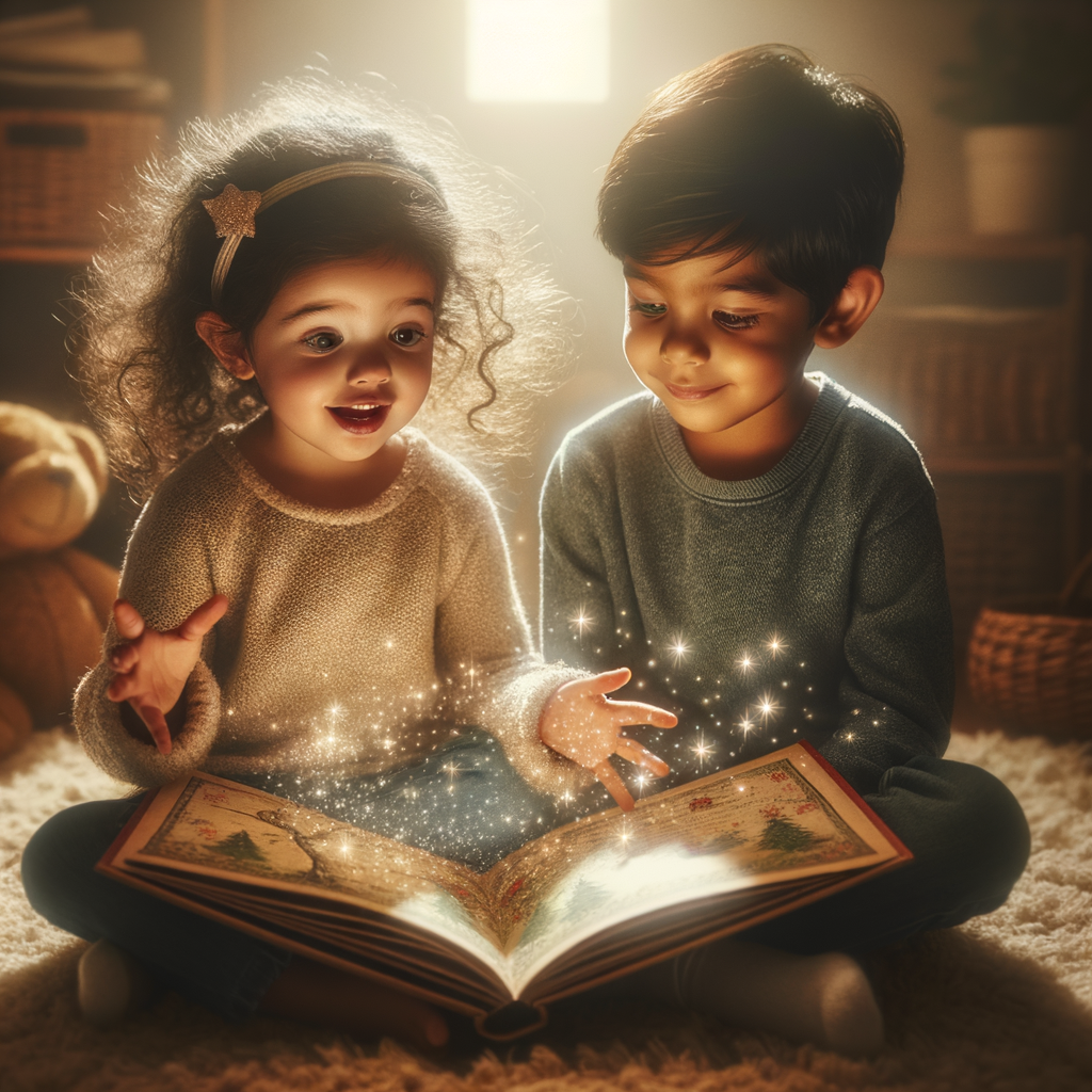 A group of children sitting in a circle, sharing stories and illustrations