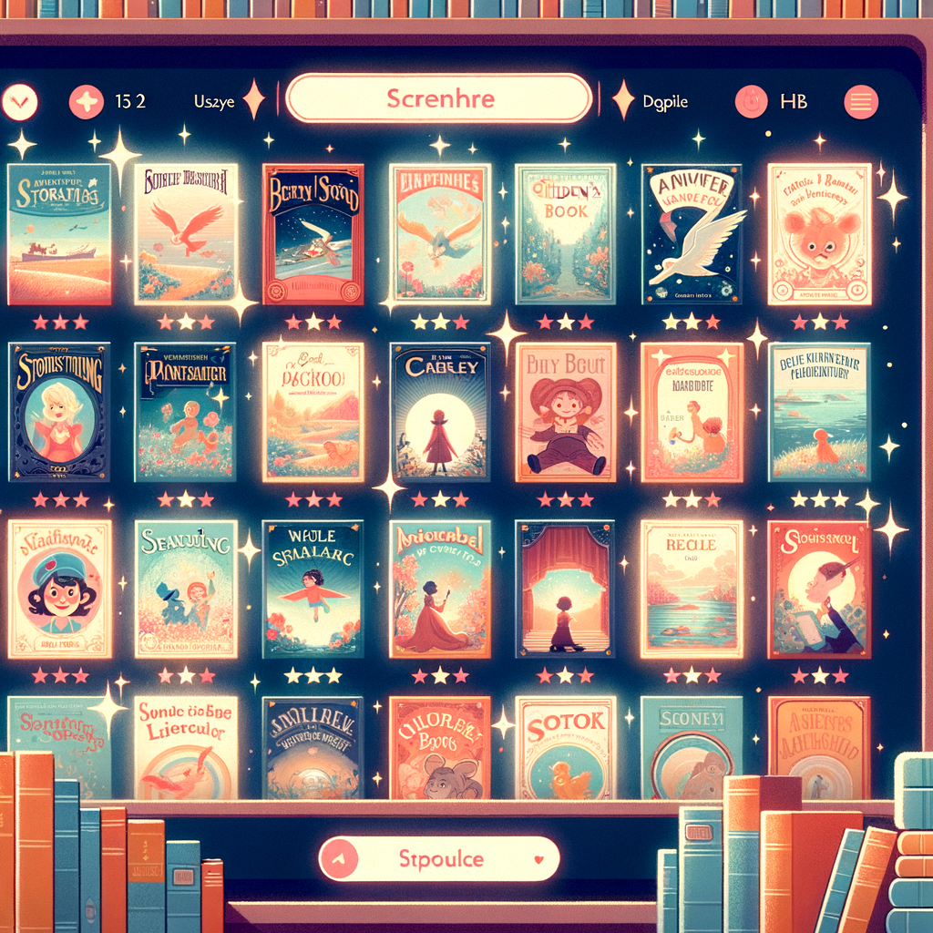 Screenshot of Sora app interface showing a library of children's books